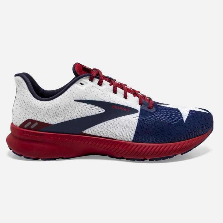 Brooks Men's Launch 8 Light Cushion Road Running Shoes Singapore - Navy/True Red/Sundried Tomato/Twi